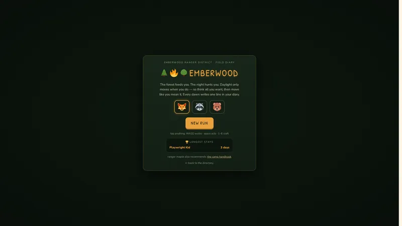 Emberwood, a cozy campfire forest