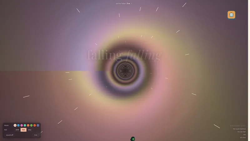 Falling Falling, an endless calm fall down a color vortex
