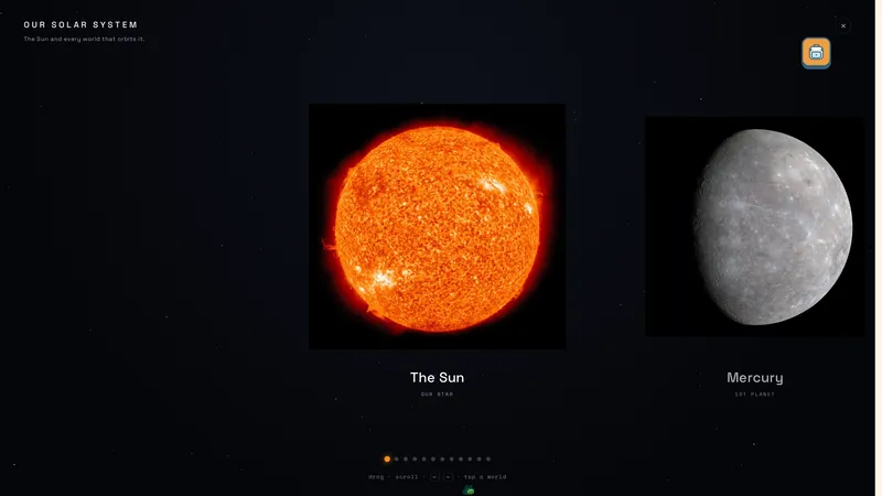 Our Solar System, spin the Sun's family in real time