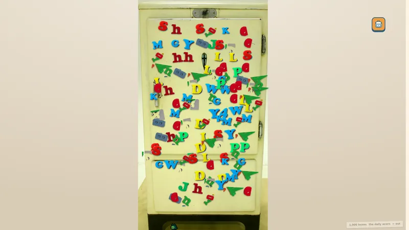 The Fridge, a real refrigerator covered in magnet letters the whole family rearranges together