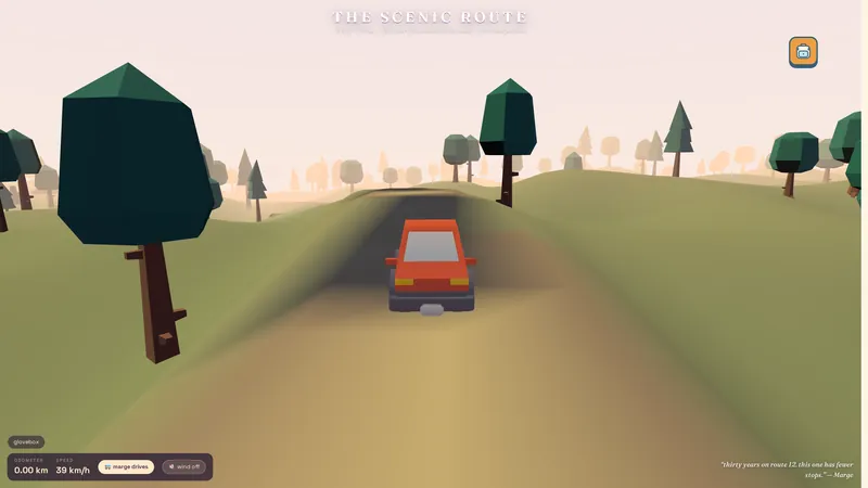 The Scenic Route, an endless low-poly country drive